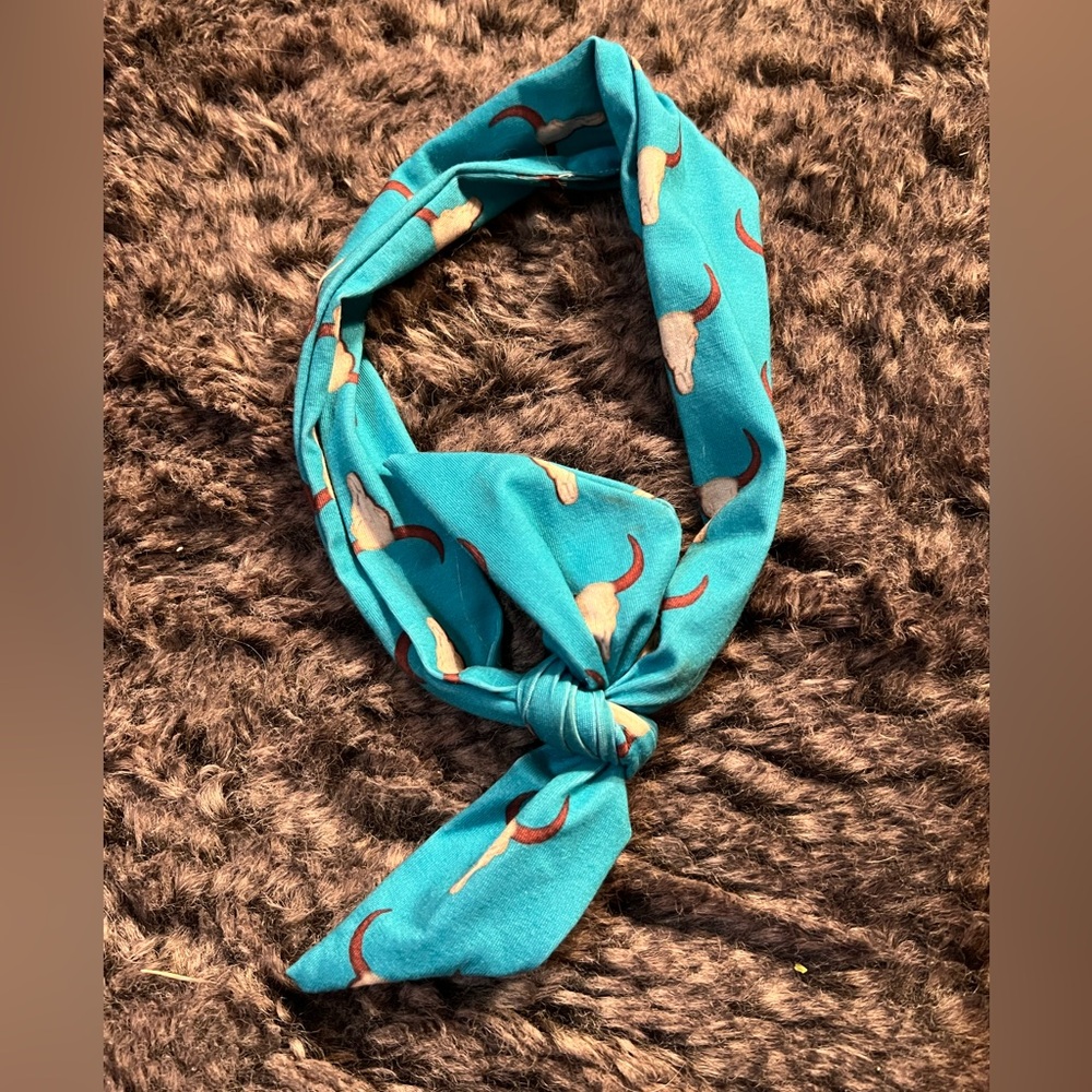 Cow Skull Tie Headband